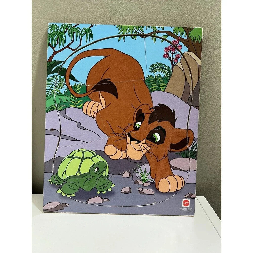 Rare Vtg KOVU AND TURTLE LION KING 2 Woodboard Jigsaw Tray Puzzle Mattel Disney